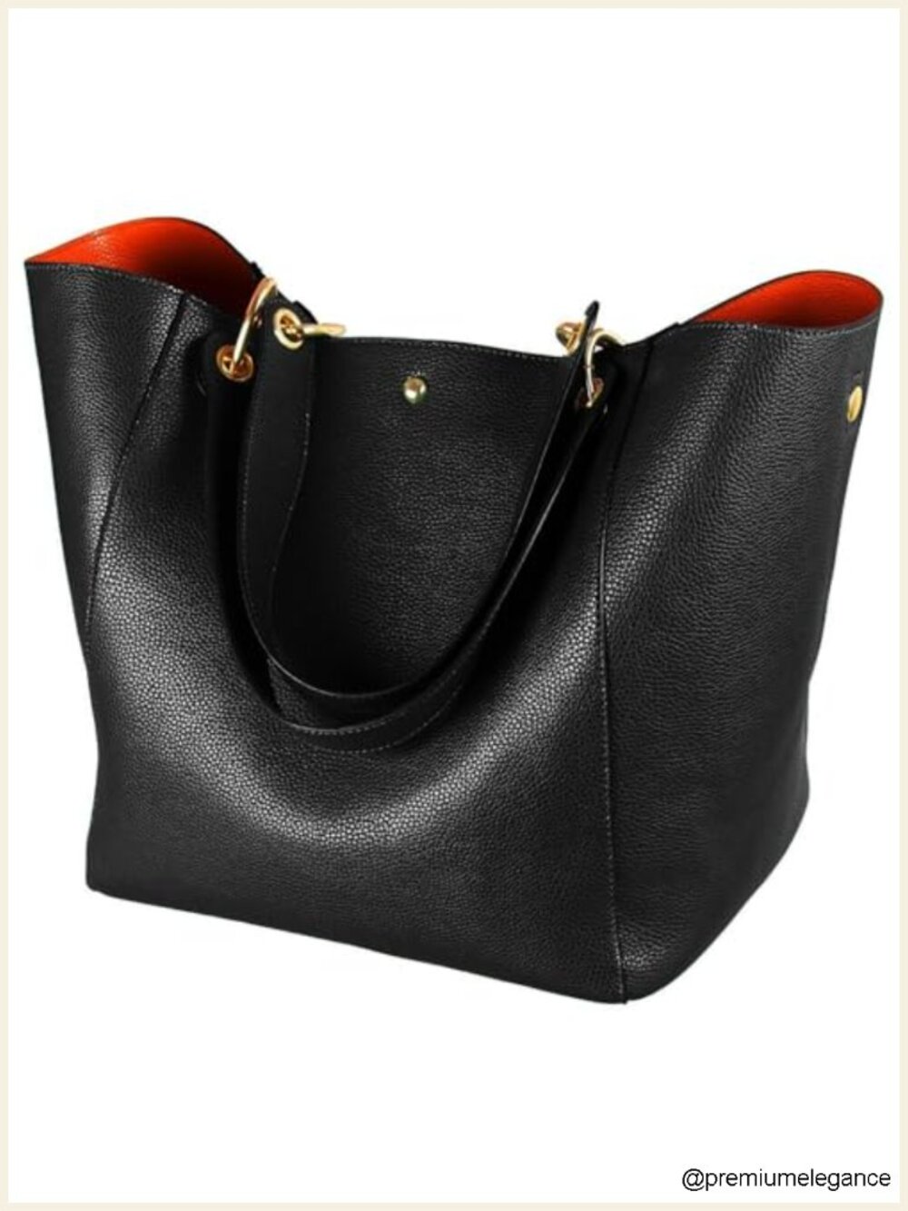 Large Work Tote Bag Waterproof Vegan Leather Handbag Big Bucket Purses